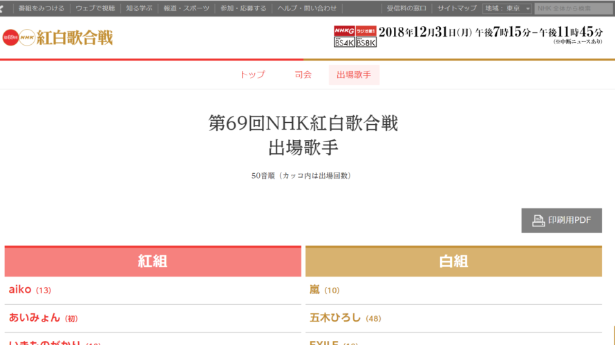 第69回NHK紅白歌合戦 出場歌手決定!! YOSHIKIもキンプリも!! 米津玄師さんは?
